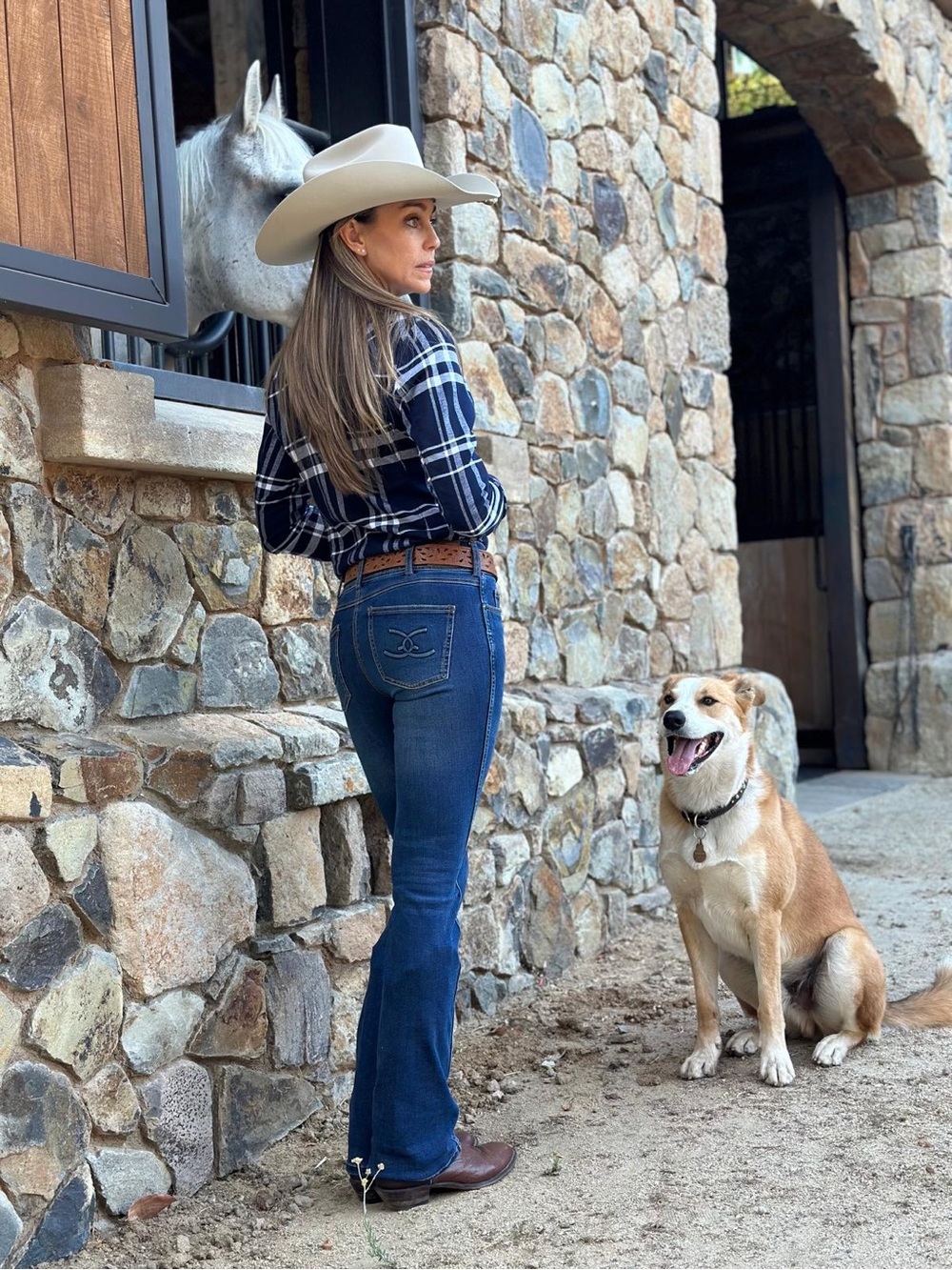 Blue vintage 4 way stretch Equestrian Jeans by Goode Rider